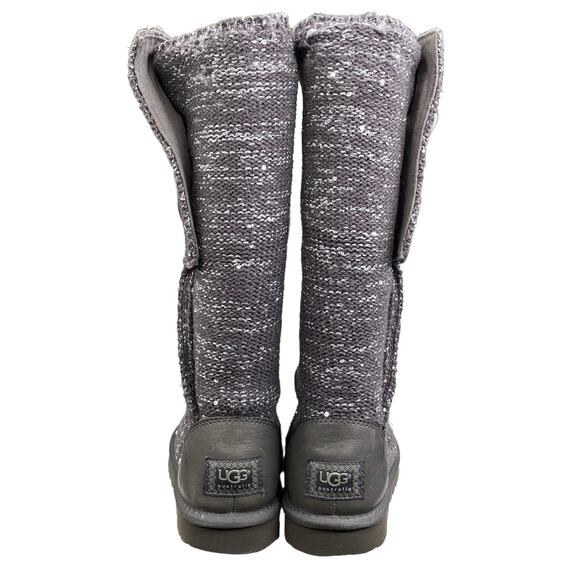 UGG Women's Cardy Gray Metallic Pull On Winter Boot Size US 7 - Picture 8 of 10